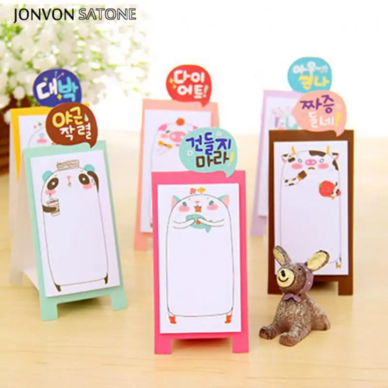 Jonvon Satone 6 шт Stand Sticky Notes удобные наклейки канцелярские товары оптом креативные