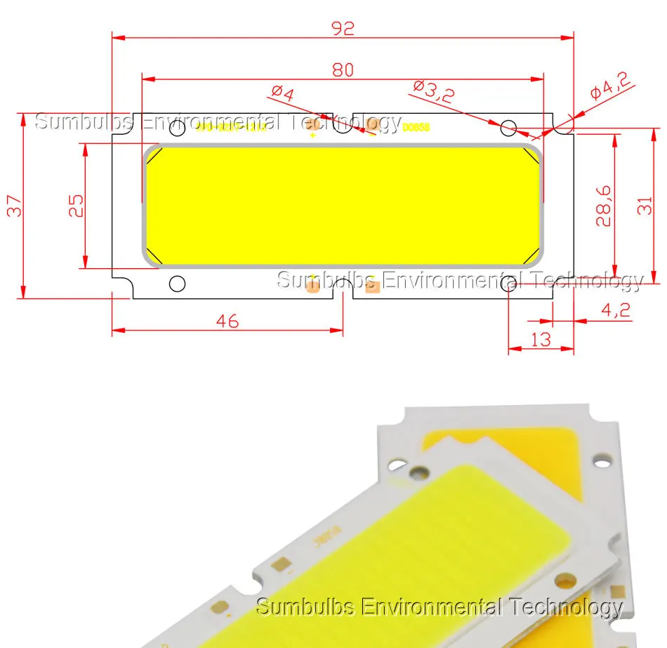92x37mm cob led lamp cob strip light source cob bar (1)