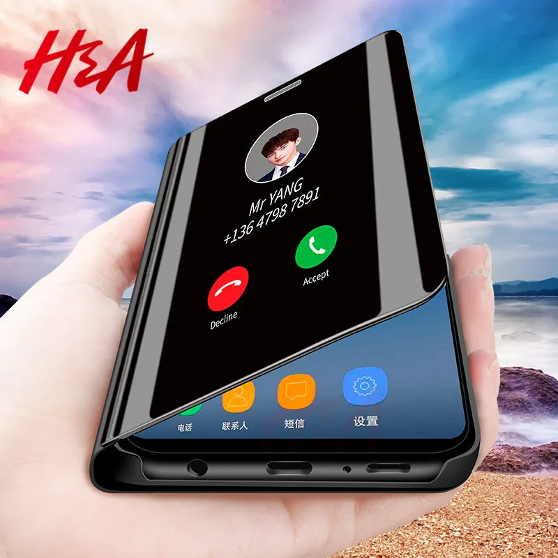 Luxury Flip Standing Case For Xiaomi mi 9 A2 8 Lite A1 6X 5X Mirror Leather Case For Redmi 7 Note 7 6 Pro 5 Plus 6A 4 4X Cover