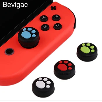 Bevigac 8 PCS Silicone Paw Style Thumb Stick Joystick Caps Grips Covers Case for Nintendo Switch NS Nintend Gaming Accessories 1