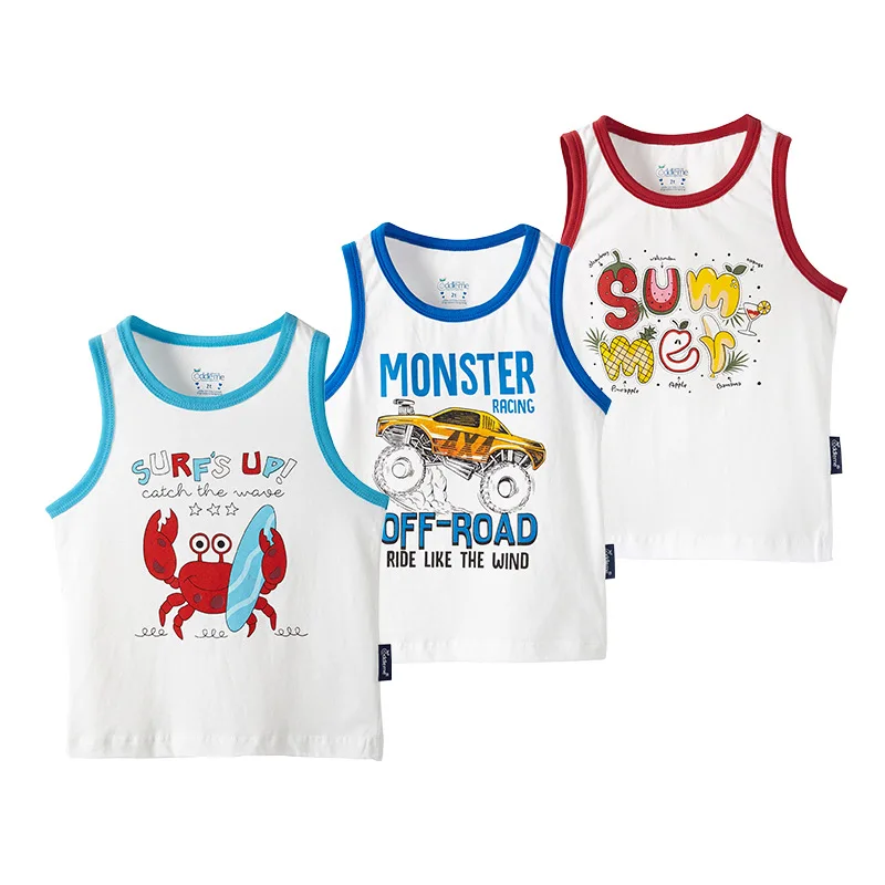 

2019 Cotton Kids T-Shirt Children Summer Sleeveless T-Shirts for Boys Girls Clothes Fruit Baby Boy T Shirt Toddler Tops