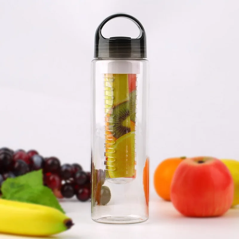 

2019 newest 700ML Plastic Fruit Infuser Juice Shaker Sports Lemon Water Bottle Outdoor Household Portable Drinkware Bottle