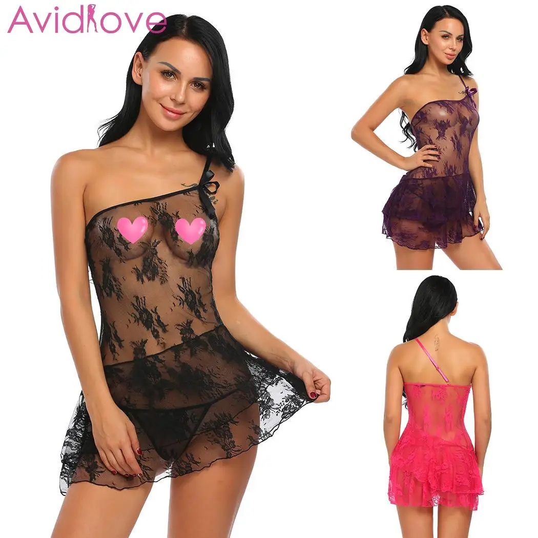 Женское нижнее белье Avidlove сексуальное прозрачное на бретельках с цветочным