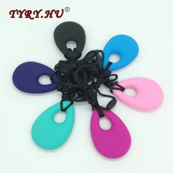 

TYRY.HU 5Pcs/lot Water Drop Silicone Pendant Necklace BPA Free Food Grade Baby Silicone Teether Mother wears For Baby Teeth Care