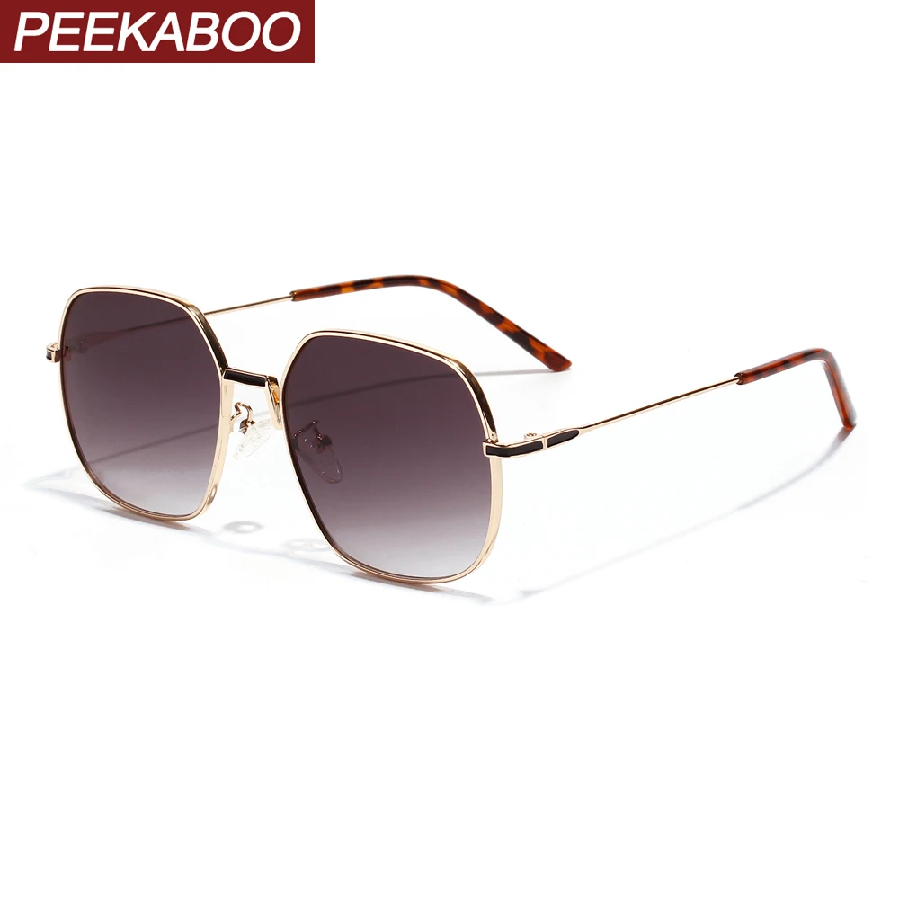 

Peekaboo black big sunglasses women fashion new 2019 male sun glasses square metal frame gift accessories summer uv400