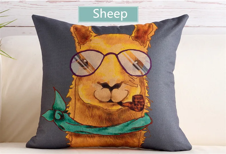 45x45 см/17,7x17,7 ''кошка лиса енот льняной хлопок домашний офис декоративный чехол для диванной подушки Автомобильная подушка для дивана наволочка - Цвет: Sheep
