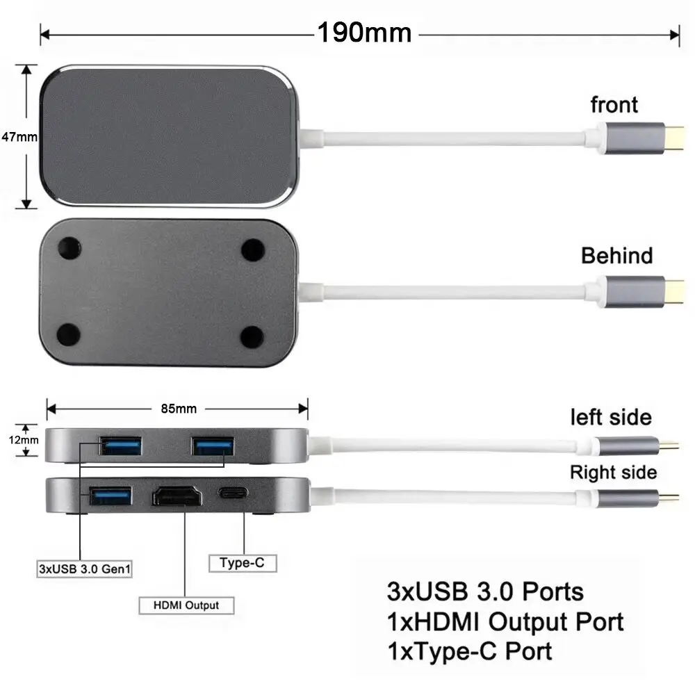 Адаптер USB Type C на HDMI 4K 30 Гц 100 Вт|Кабели VGA| |