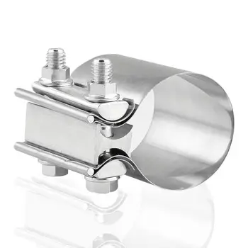 

Stainless Steel 2.5 Inch 63mm Clamp Exhaust Pipe Clamp Exhaust Sleeve Butt Joint Clamp Exhaust OD Pipe Sleeve Coupler