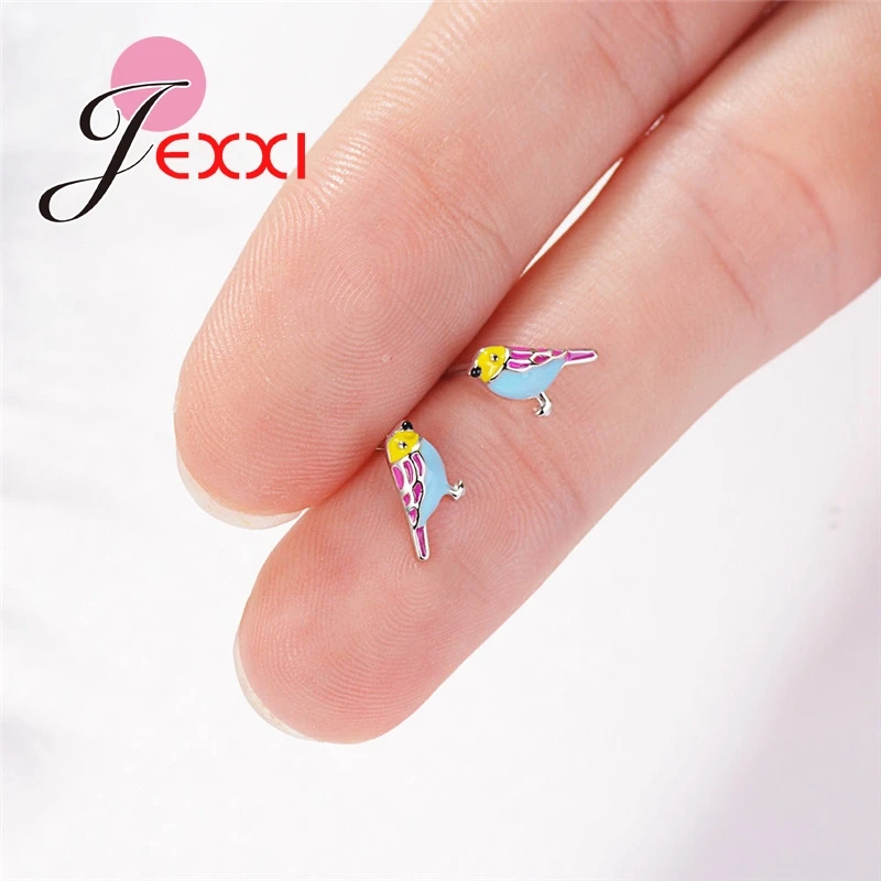 

Vogue New Arrival Cute Animal Bird Design 925 Sterling Silver Stud Earring For Sweet Woman Girls Favorite Banquet Accessories