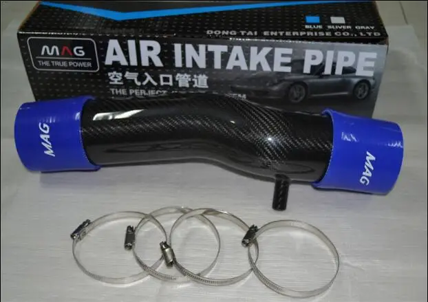 Воздухозаборник алюминиевые трубы комплект+ воздушный фильтр для Lexus GS350/IS250/IS300/IS350 - Цвет: carbon fiber pipe