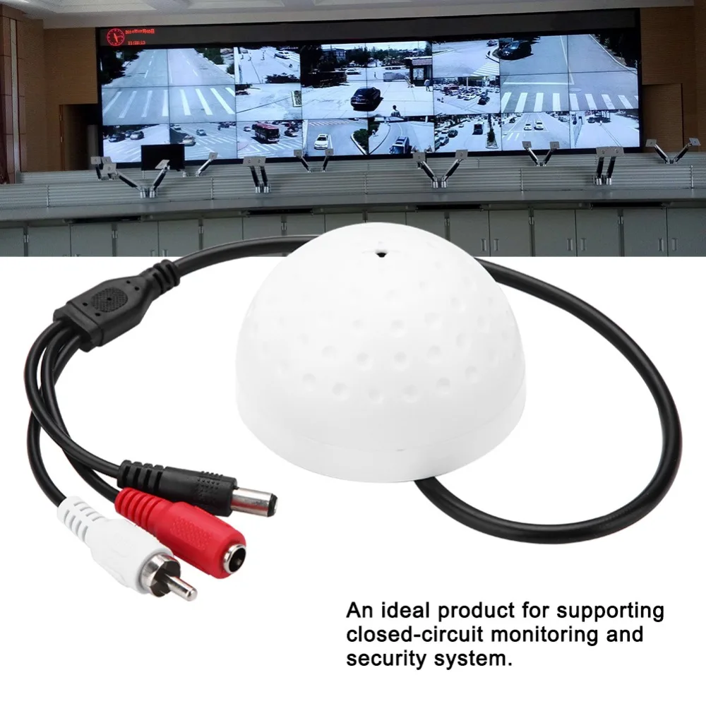 

1Pcs 9~14V DC High Fidelity Low Noise Pure Tone Microphone Audio Monitoring Sound Pick-up