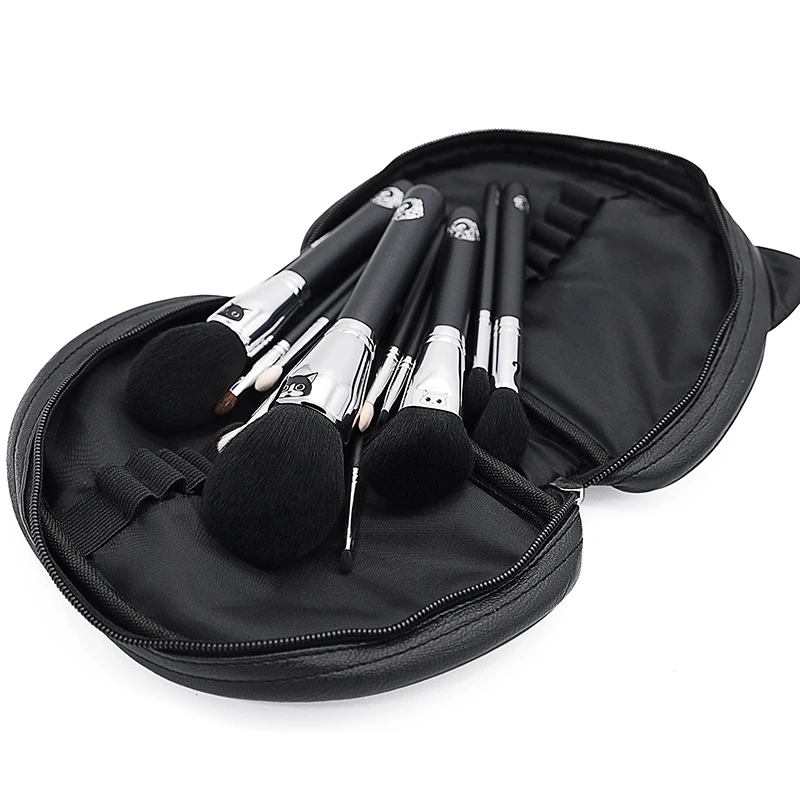 12 шт. Профессиональный набор кистей для макияжа деликатные кисти для макияжа+ черная сумка для котов Brochas Maquillaje Pinceaux Maquillage инструменты для макияжа