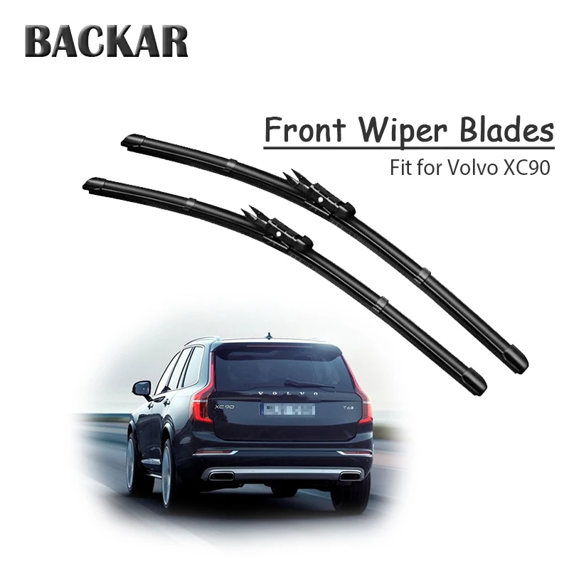 BACKAR 2pcs Auto Car Front Windshield Rubber Wiper Blades For Volvo