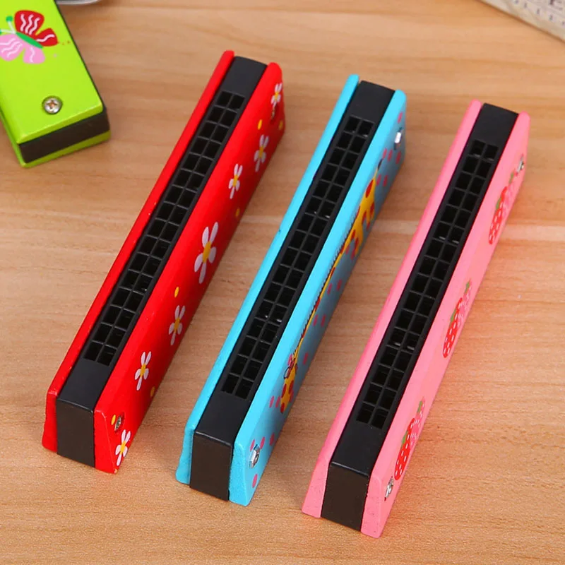 Kids Wooden Harmonica 16 Holes Fun Puzzle Educational Toys Baby
