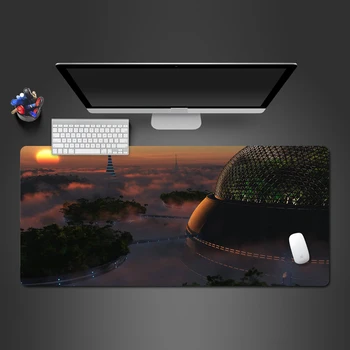

Modern Simple Sky In The City Scenery Mouse Pad PC Games Computer Keyboard Mouse Pad Big Table Senior Natural Rubber Lock Mats