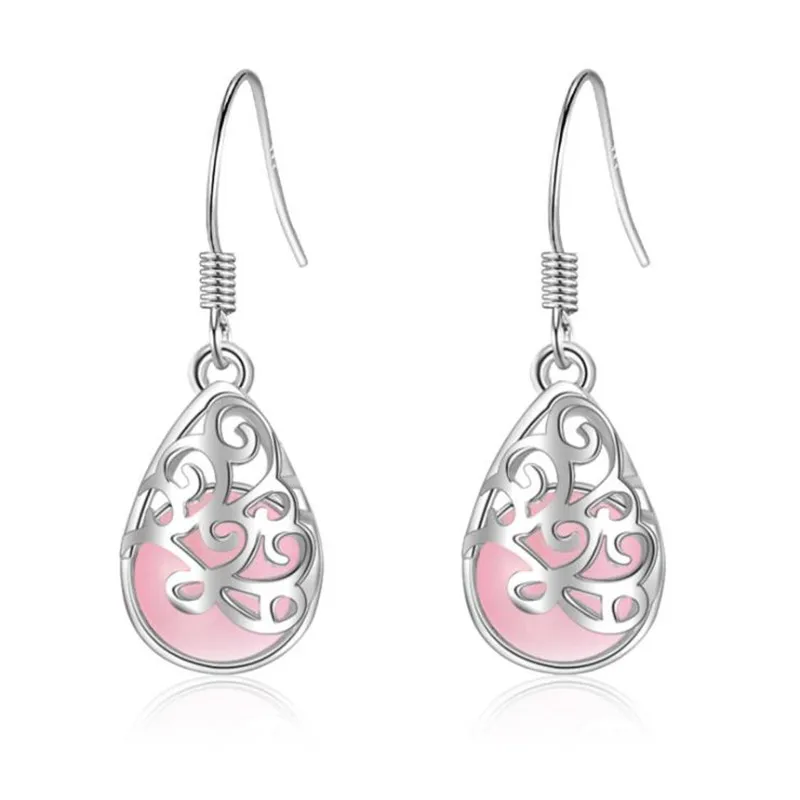 

LUKENI Luxury 925 Sterling Silver Earrings For Women Party Jewelry Fashion Water Drop Crystal Earrings Girl Lady Accessories Hot