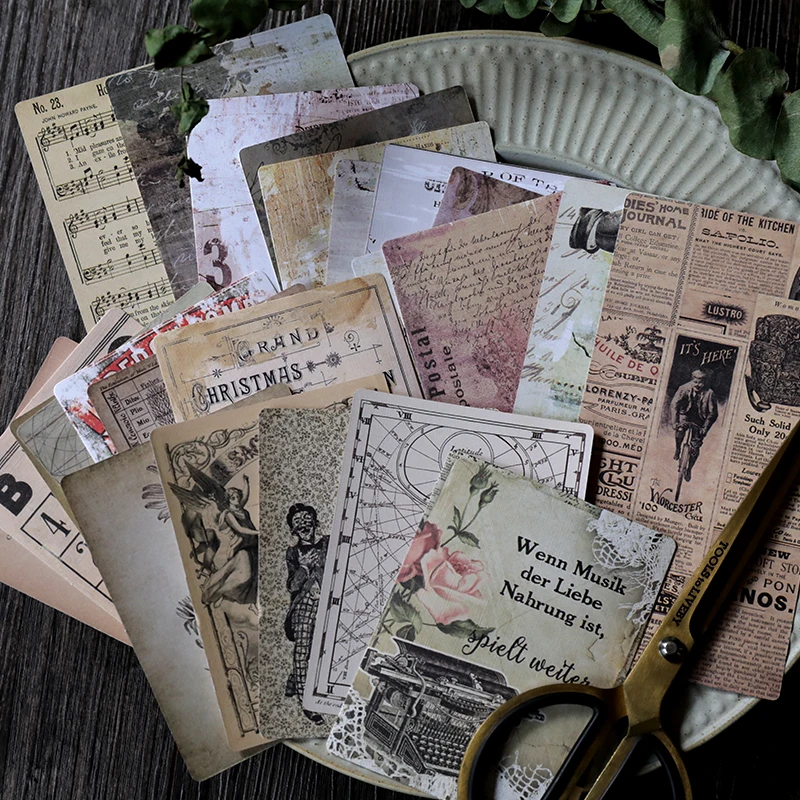

VUAWRTG Vintage Acid Free Colorful Paper Pocket Cards for Scrapbooking/ DIY Crafts/ Card Making Decoration