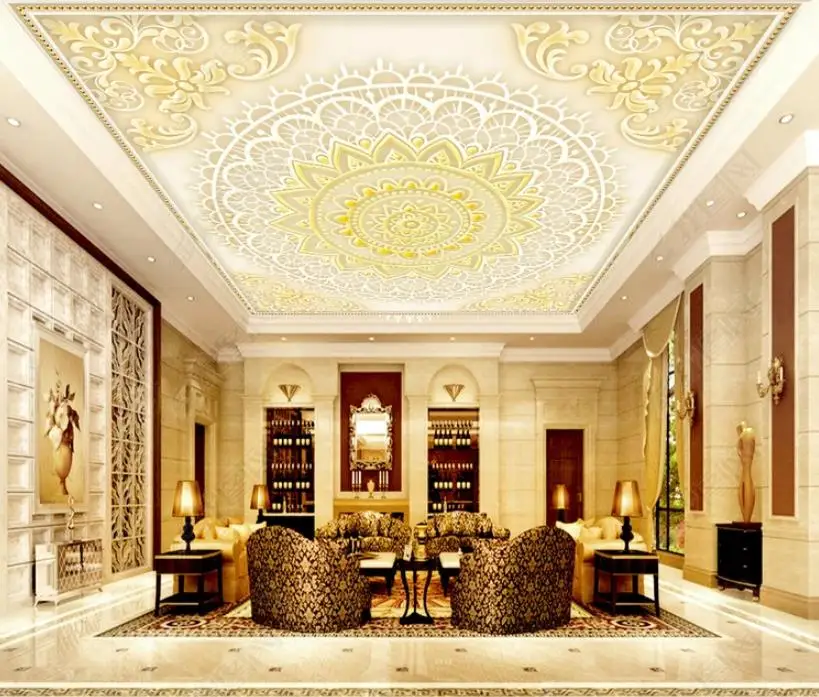 Pattern color 3D Wallpaper Ceiling wallpaper for walls 3 d Non-woven Wallpapers Living room custom 3d | Обустройство дома