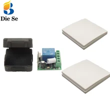 Wall Panel Switch 433 MHz rf Remote Control DC 12V 10A 1CH Relay Receiver 3 button For Bedroom Ceiling Light Lamp Bulb