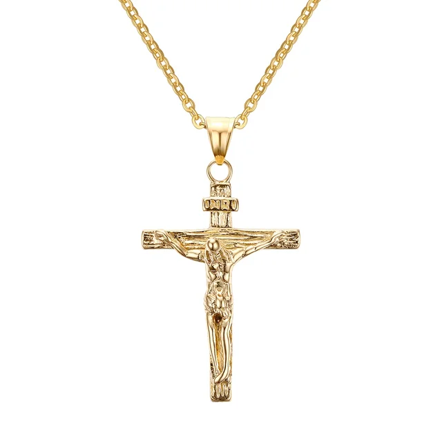Vnox Vintage Crucifix Pendant Necklace 