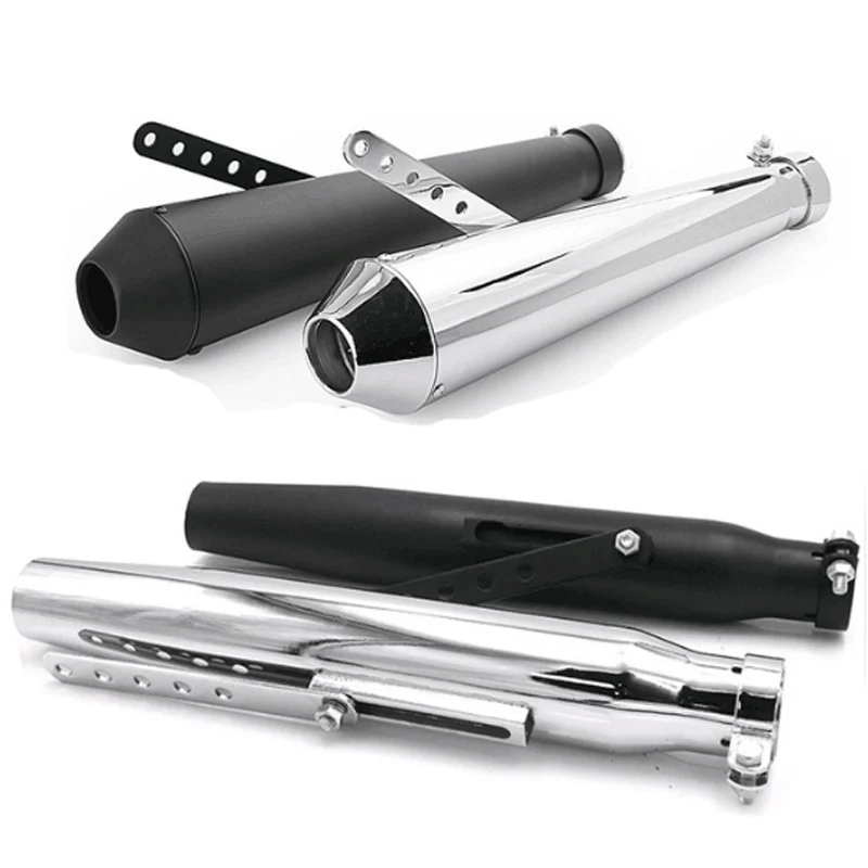 

Universal 39-46mm Retro Electroplating chrome Motorcycle Muffler Exhaust PipeSilencer For Harley Bobbers Honda CRF230F CRF150F