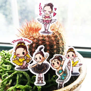 

20/40pcs Cartoon Cute ballet Girl student Paper Sealing Stickers Crafts And Scrapbooking book Decorative sticker DIY Stationery