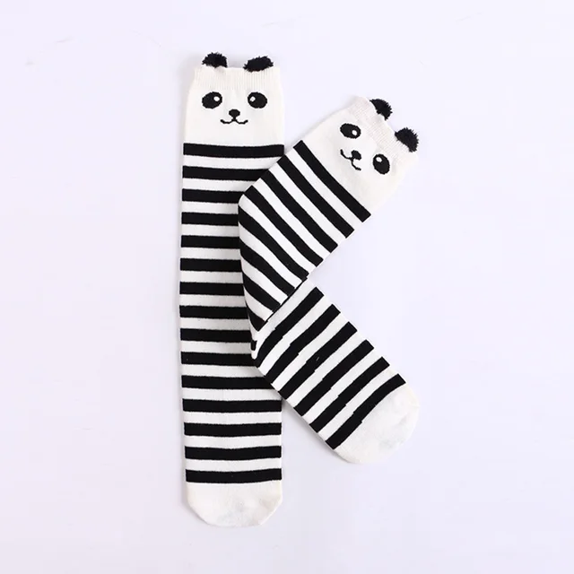 Cartoon Knee High Socks Girls Animal Prints Cotton Kids Infant Knee