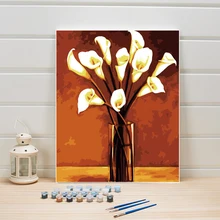 Краска по номерам Женская Акриловая Краска цветной цифровой модуль ручная краска ed на льняном холсте настенные картины для гостиной цветы