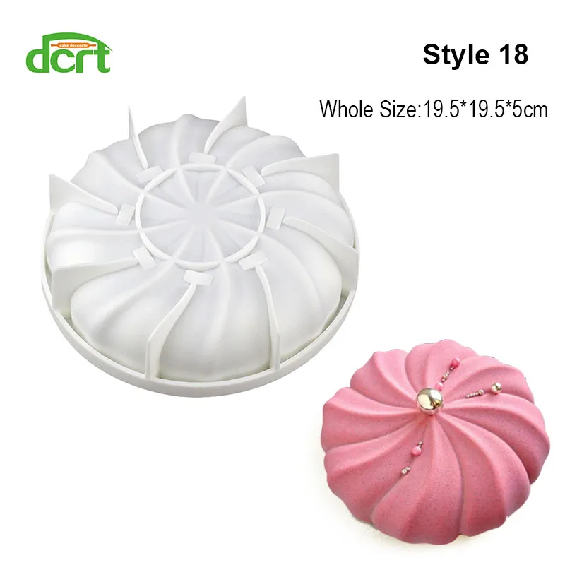 DCRT Искусство торт 3D силиконовая форма для торта молд, аксессуары для выпечки для шоколадного брауни Мусс Сердце Круг для украшения торта инструмент для выпечки - Цвет: Style 18