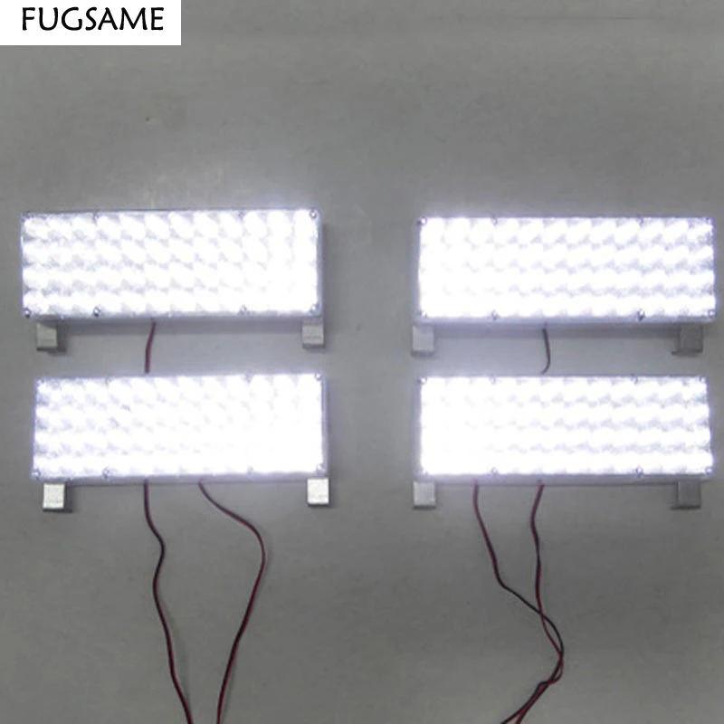 FUGSAME 4* 48LED стробоскоп Предупреждение подсветка для решетки радиатора Белый 3 мигающий режим