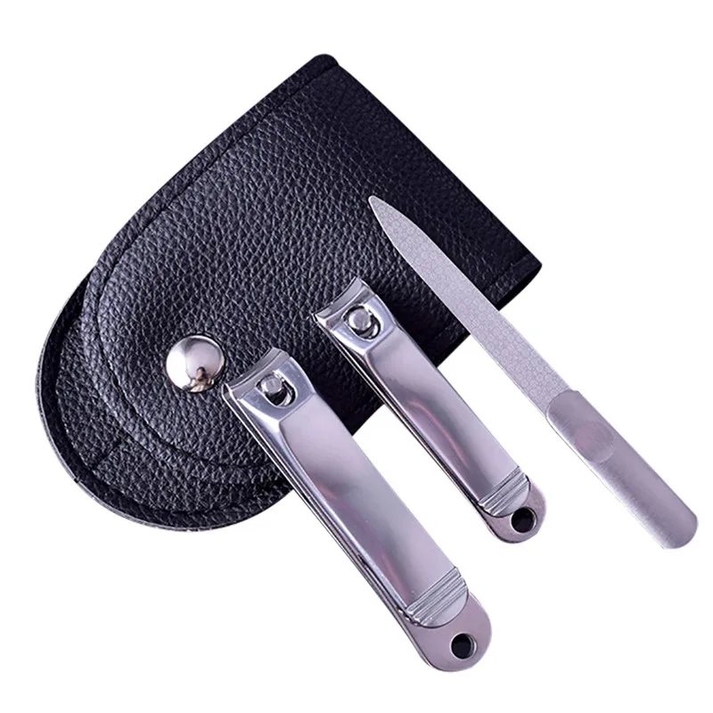 

NEW 3PCS/set Nail Art Manicure Tools Set Nails Clipper Scissors File Manicure Sets Pattern PU Bag Case For Nail Manicure