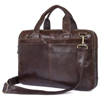 

Vintage Genuine Leather Men's Briefcase Laptop Business Case Cow Leather Messenger Bags Men Shoulder Bag Crossbody Bag #MD-J7092