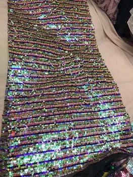 

embroiderd lace fabric S-112523 with sequins beautiful Nigerian sequins lace fabric for party dress