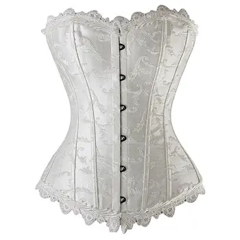 

Women Corsets Sexy Black Gothic Underwear White Vintage Solid Lace Up Female Fashion Summer 2019 Hot Sale Bustiers Intimates