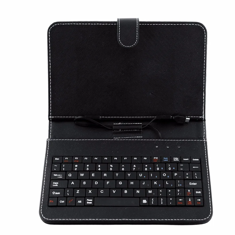 7 дюймов Универсальный Micro USB клавиатура для планшетных ПК Английский Русский Испанский Арабский чехол клавиатуры можно выбрать