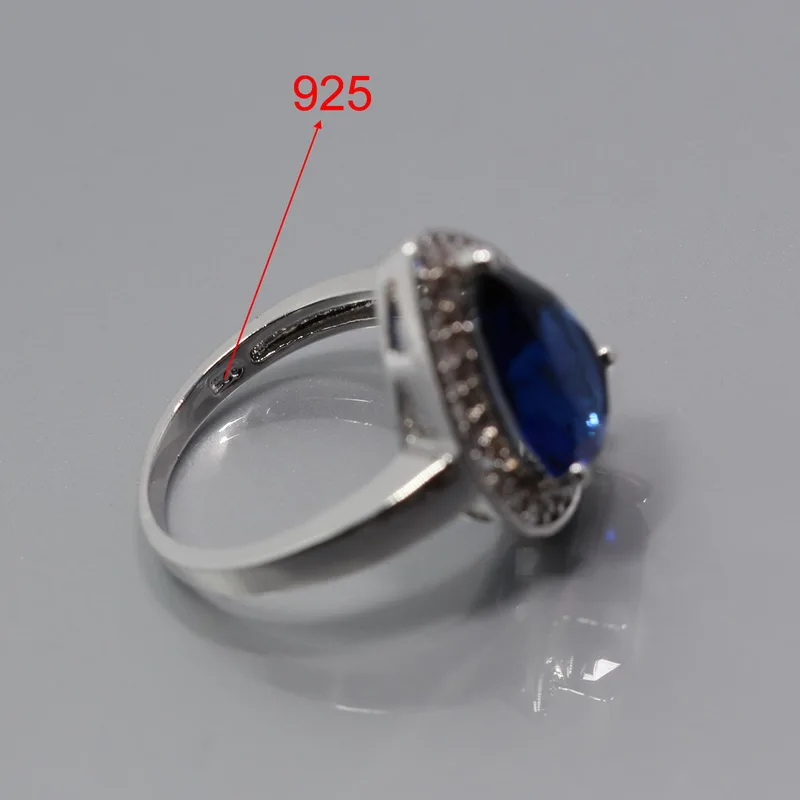 Чехол для телефона Мэнни 925 пробы серебро 4 шт. Для женщин украшения с каплями воды комплект синий циркон серьги кольцо ожерелье кулон браслет Z76