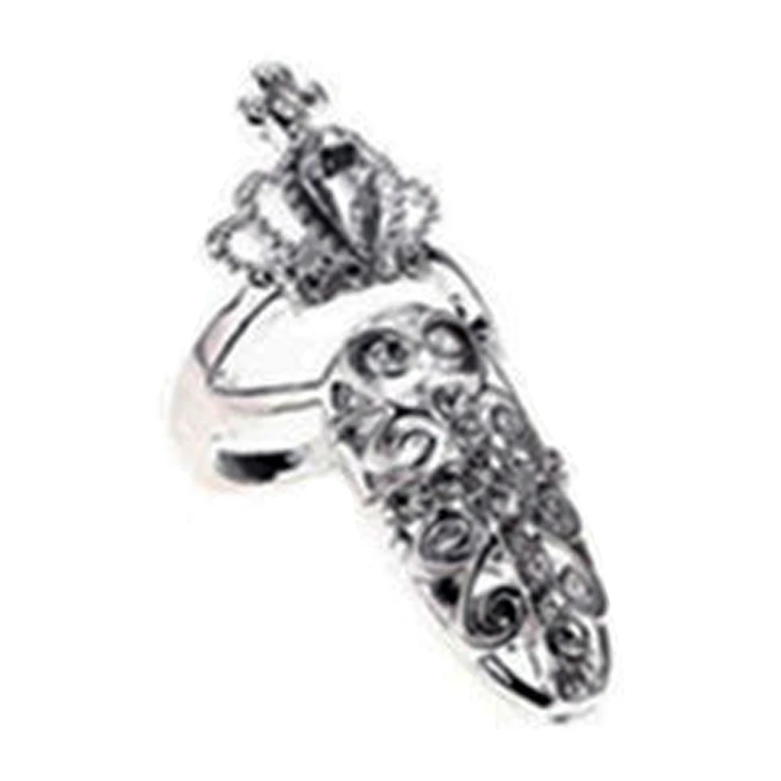 1 шт., стильное изысканное кольцо для ногтей с искусственным кристаллом, ювелирное изделие, изысканное бриллиантовое покрытие для ногтей, кольцо для хвоста, кольцо для соединения, корона, броня, аксессуары