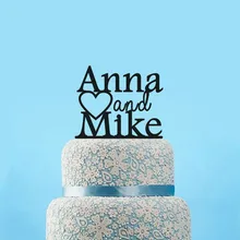 Envío Gratis Negro Personalizado del Pastel de Bodas Casamento de Acrílico Soporte de La Torta Personalizada Apellido Mr & Mrs Cake Topper