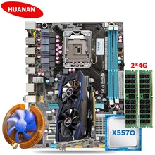 HUANAN X58 LGA1366 font b motherboard b font CPU memory set Xeon X5570 RAM 2 4G