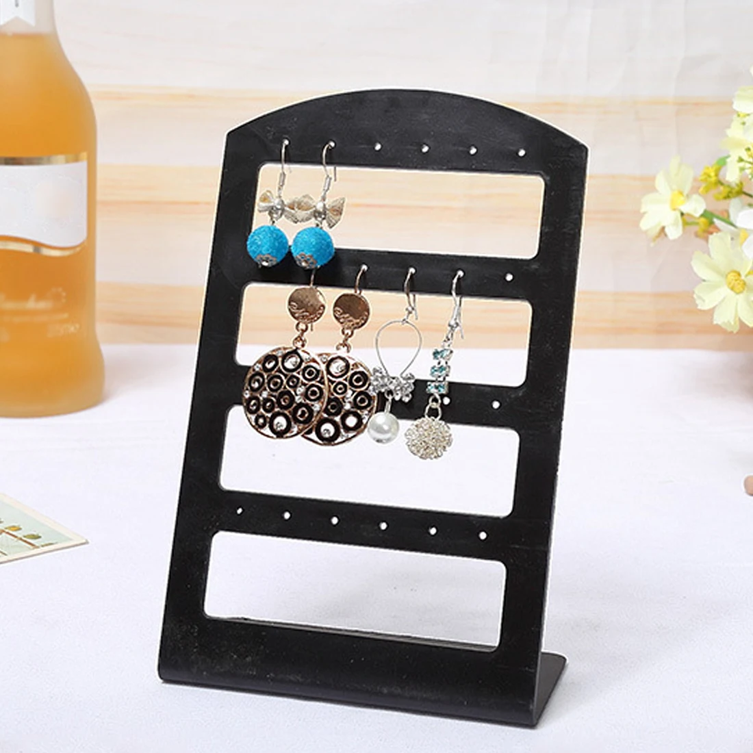 

1pc Jewelry 24 Holes Earrings Display Stand Show Case Tool Rack Showcase