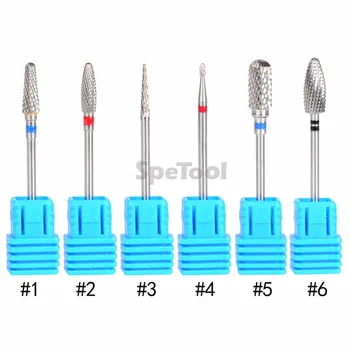

SpeTool 6 Shapes Available Tungsten Carbide Nail Drill Bit Nail Art Tool Accessory For Electric Manicure Machine Removing Gel