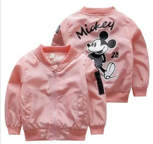 

Children boys girls spring autumn cool mickey bomber jackets windbreaker coats 1-5years toddlers boys girls 2017 fall jackets