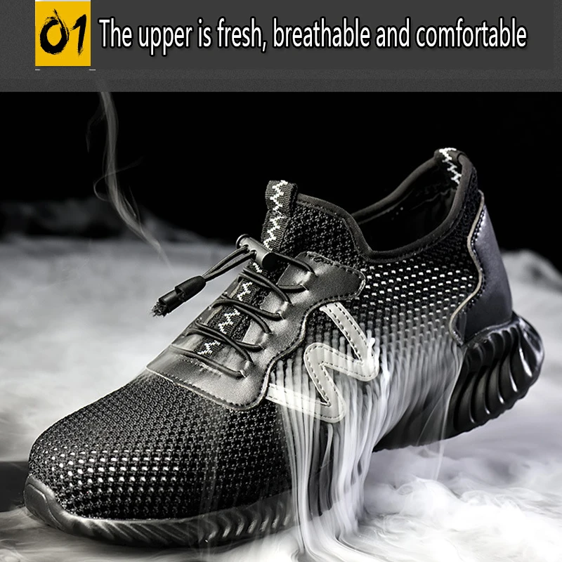 Outdoor Light Men And Women Work Shoes Steel Toe Anti-smashing anti Puncture Safety Shoes Summer Breathable Deodorant Boots