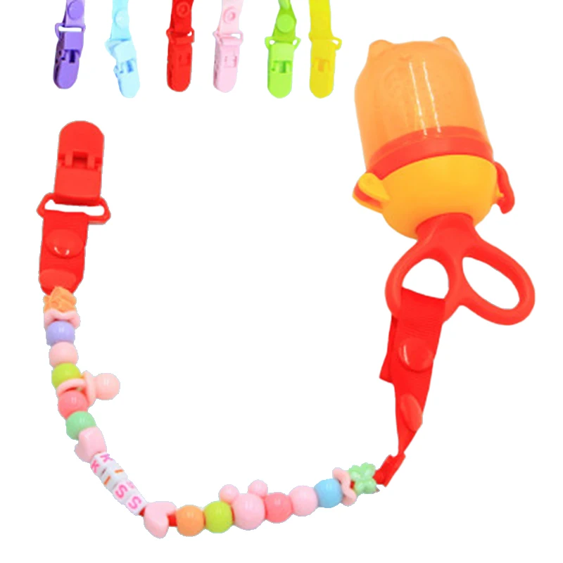 Baby Pacifier Chain Toddler Soother Nipple Holder Clip Colorful Beads Safety Plastic Material Easy Clean For Newborn BB5075 (8)