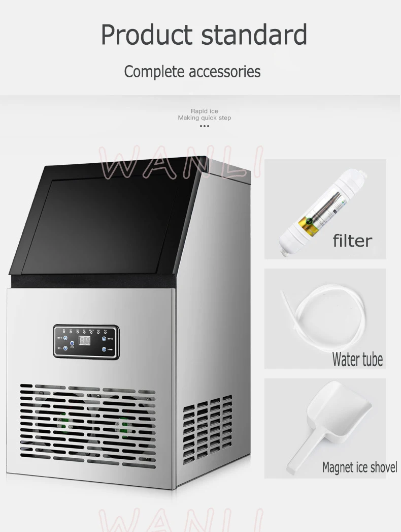 80KG/24H Ice Maker commercial cube ice machine automatic home ice machine for bar coffee shop tea shop