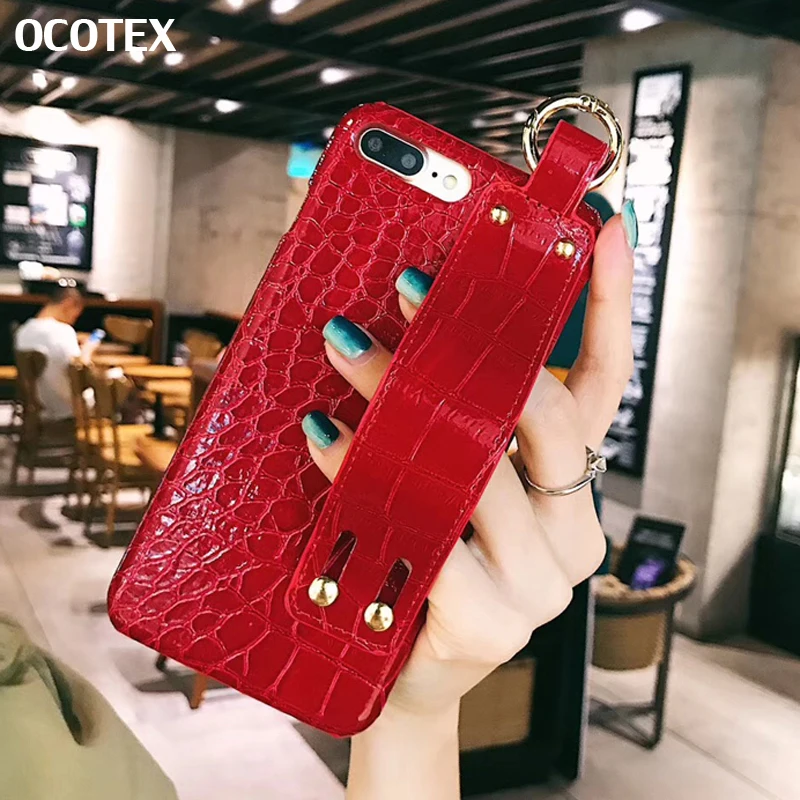 

Luxury Crocodile Skin PU Leather Case for Xiaomi Mi 5X 6X 8 8s Mix2 Mix3 Note3 Cover With Wrist Band Hybrid Rubber Shell Capa