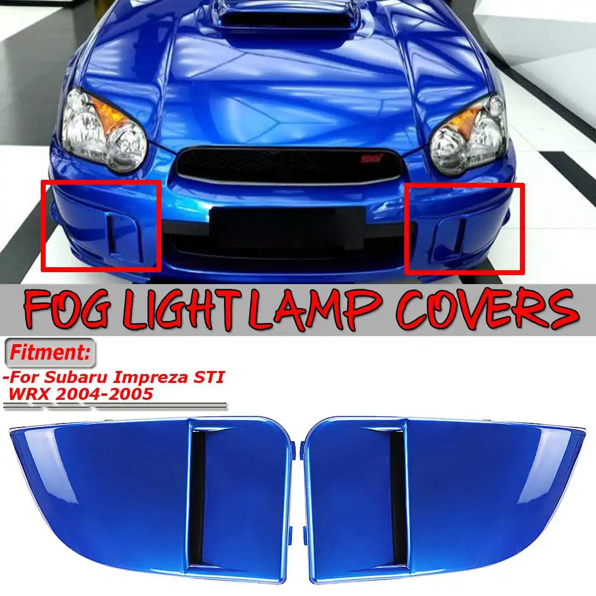 Высокое качество 2 шт./компл. автомобиля передние противотуманные фары светильник абажур для лампы с металлическим каркаксом отделка защита лампы МАСКА КРЫШКА ДЛЯ Subaru, автомобильные аксессуары, брелок для автомобиля Subaru WRX STI 2004 2005 - Цвет: Синий