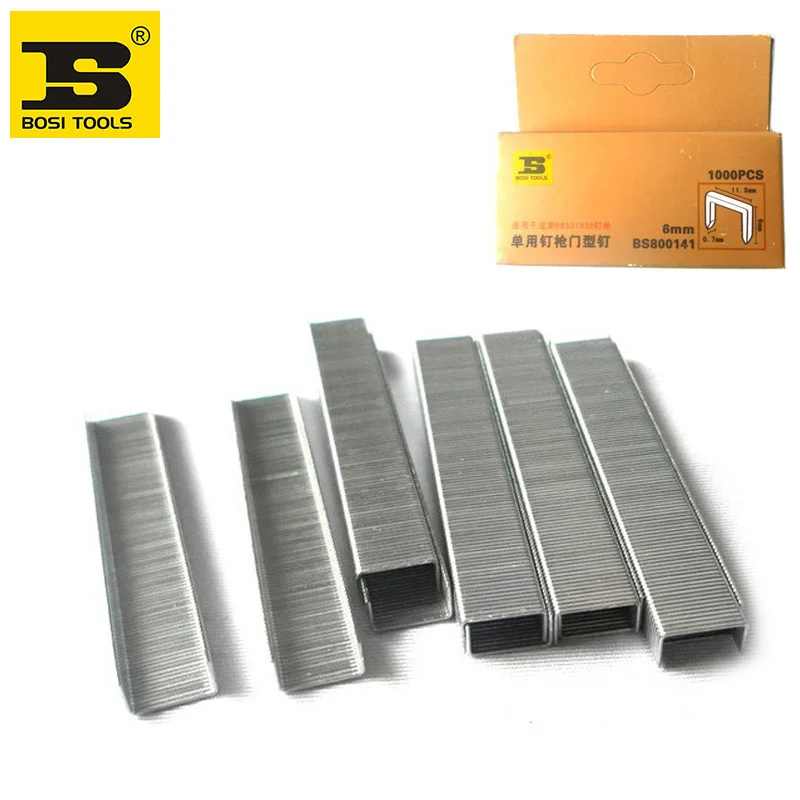 

Free Shipping BOSI 1000pc/pack Standard Chisel Point Staples 6/25inch/6mm leg long