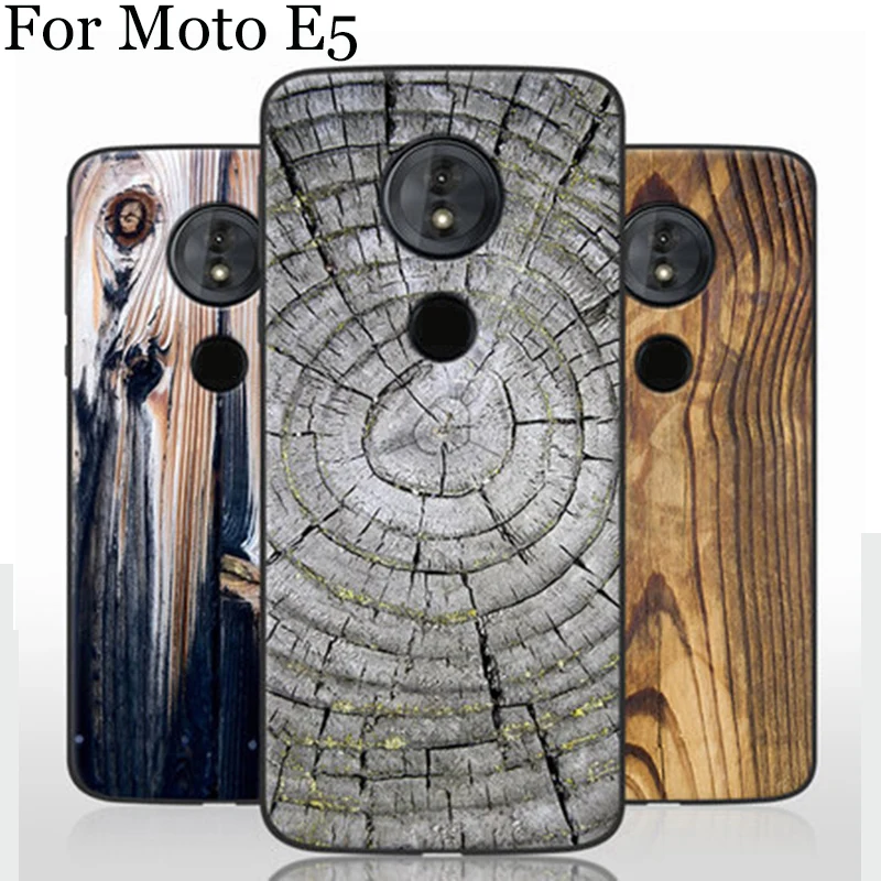 2 шт. для Moto E5 чехол с разноцветным деревянным раскрашенные в стиле Soft shell E 5 на