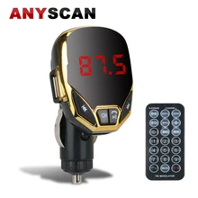

MP3 Audio Player FM Transmitter bluetooth Car with Remote Control Support U Disk and TF Card Dual USB Charge for Smart Handsfree
